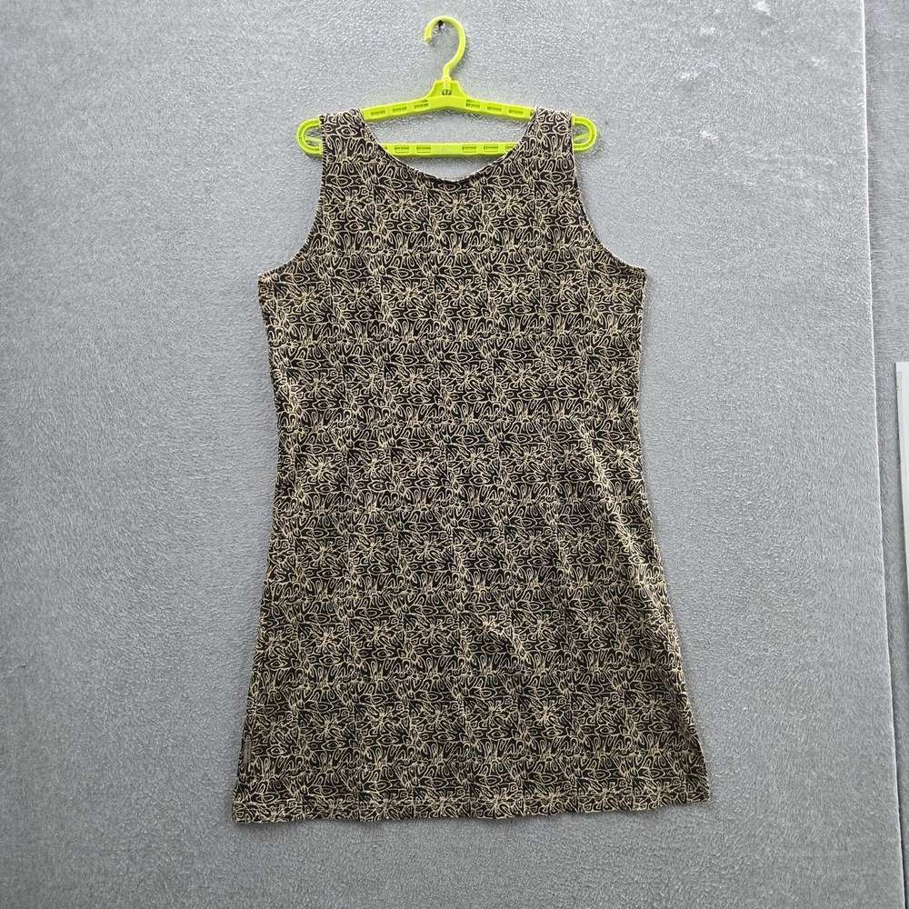 Woolrich Women Dress XL Black Geometric Shift Tank V Neck Sleeveless - Picture 8 of 8